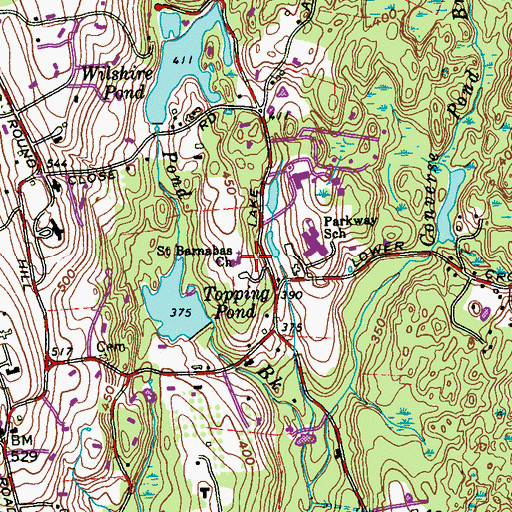 Topographic Map of Saint Barnabas Church, CT