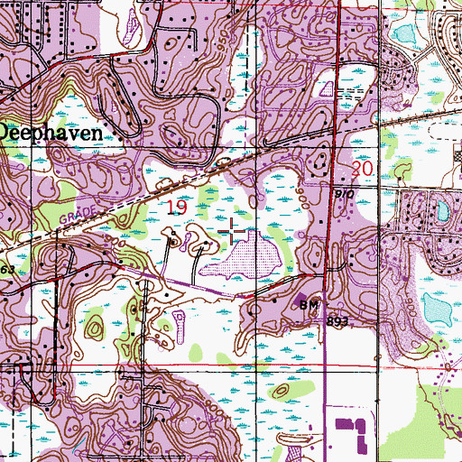 Topographic Map of Meadowwoods Golf Course, MN