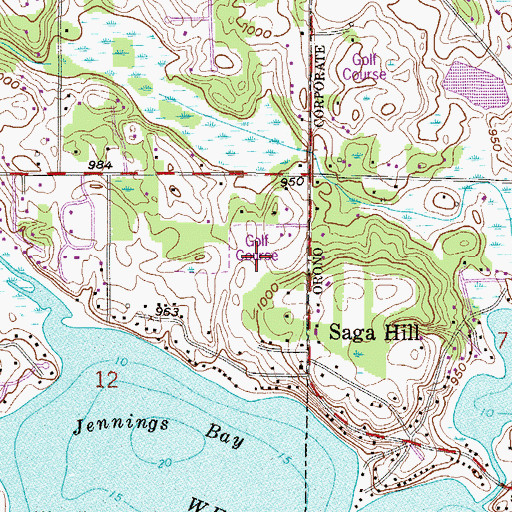 Topographic Map of Red Oak Golf Course, MN