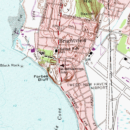Topographic Map of Saint Bernadette Catholic School, CT