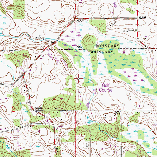 Topographic Map of Burr Oaks Golf Club, MN