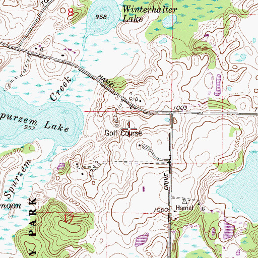 Topographic Map of Baker National Golf Course, MN