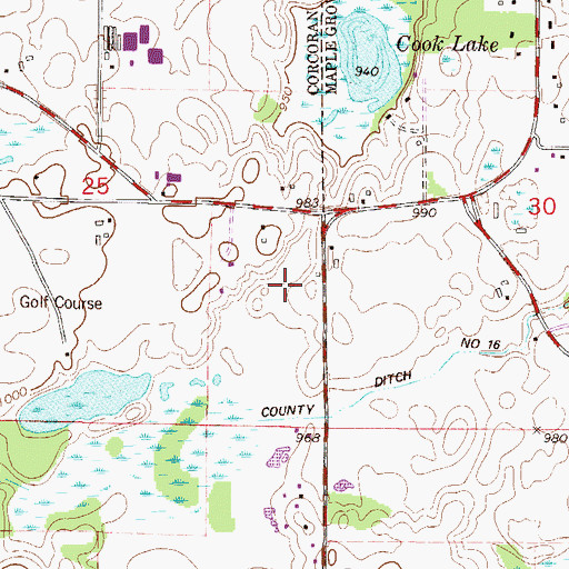Topographic Map of Hennepin County Fairgrounds, MN