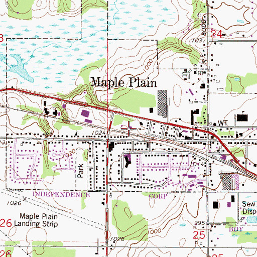 Topographic Map of Maple Plain Fire Department, MN