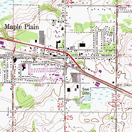 Topographic Map of Maple Plain, MN