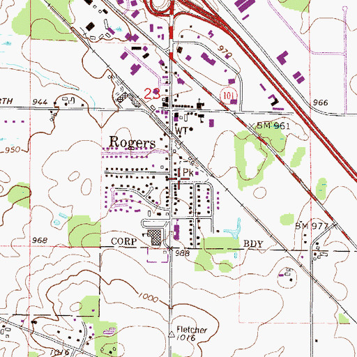 Topographic Map of Word of Peace Lutheran Church, MN