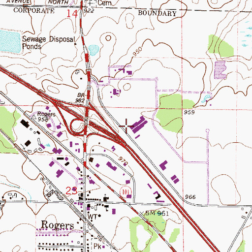 Topographic Map of Ellingson Car Museum, MN