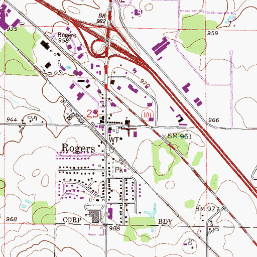Topographic Map of Saint Martin's Church School, MN