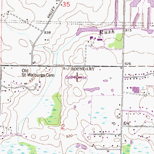 Topographic Map of Pheasant Run Golf Course, MN