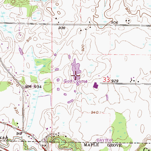 Topographic Map of Sundance Golf Club, MN
