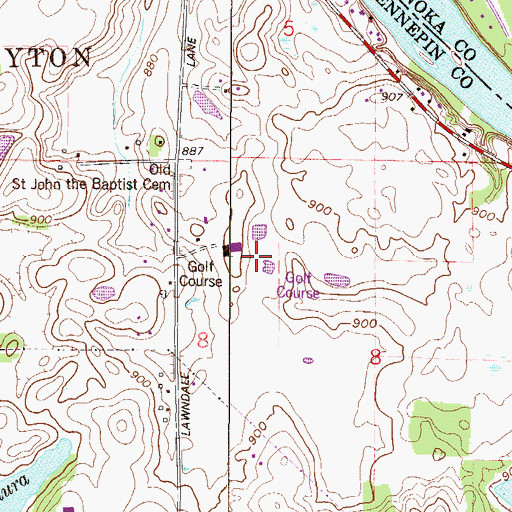 Topographic Map of Daytona Country Club, MN