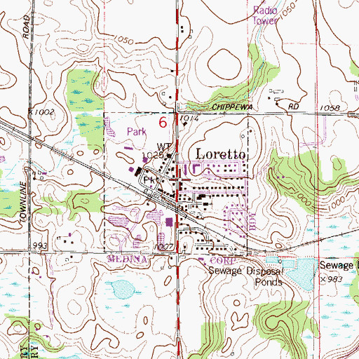 Topographic Map of Loretto Volunteer Fire Department, MN