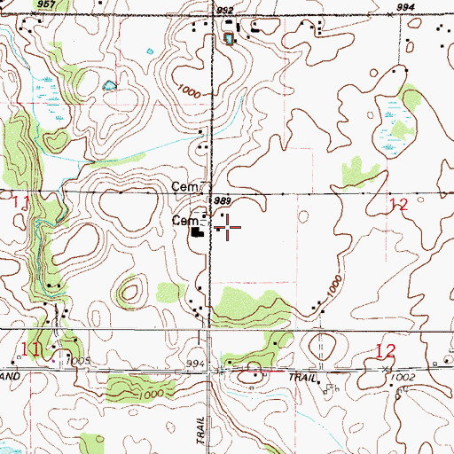 Topographic Map of Salem Lutheran Church, MN