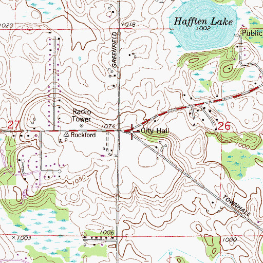 Topographic Map of County Sheriff's Office, MN