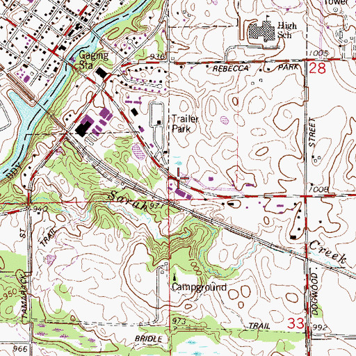Topographic Map of Riverwood Covenant Church, MN