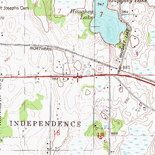 Topographic Map of Delano Assembly of God Church, MN