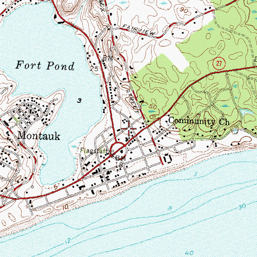 Topographic Map of Perry B Duryea Junior Post Office, NY