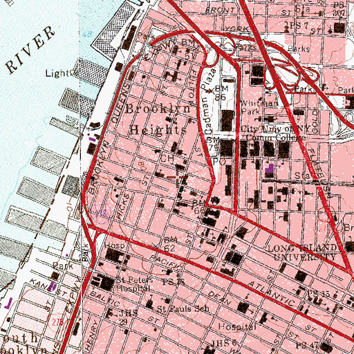 Topographic Map of Brooklyn Club (historical), NY