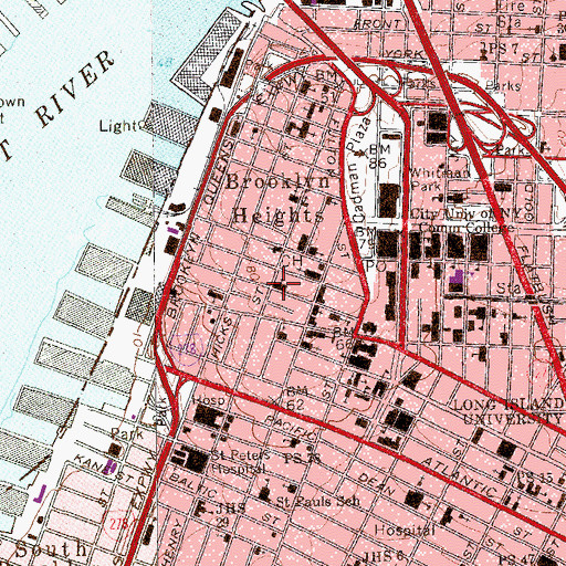 Topographic Map of Church of the Pilgrims (historical), NY