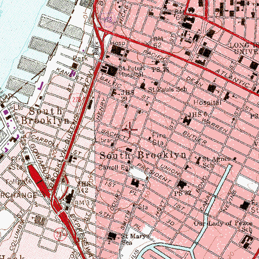 Topographic Map of Trinity German Lutheran Church (historical), NY