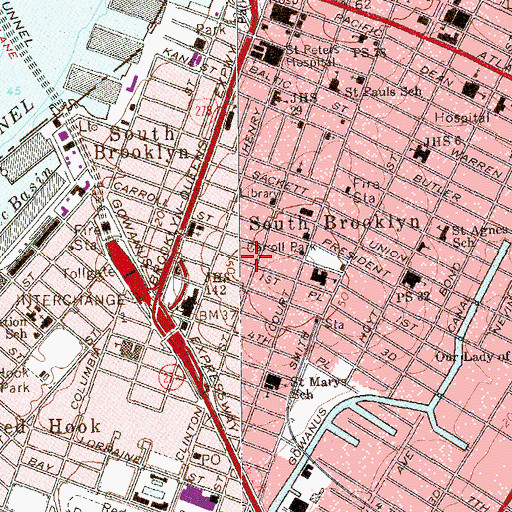 Topographic Map of Den Norske Sjomannskirke (historical), NY