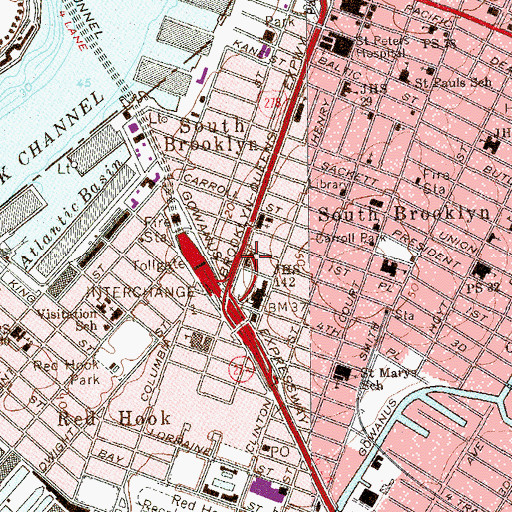 Topographic Map of Catholic Seamen's Institute (historical), NY