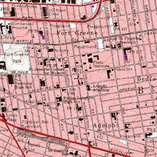 Topographic Map of Graham Home For Old Ladies (historical), NY