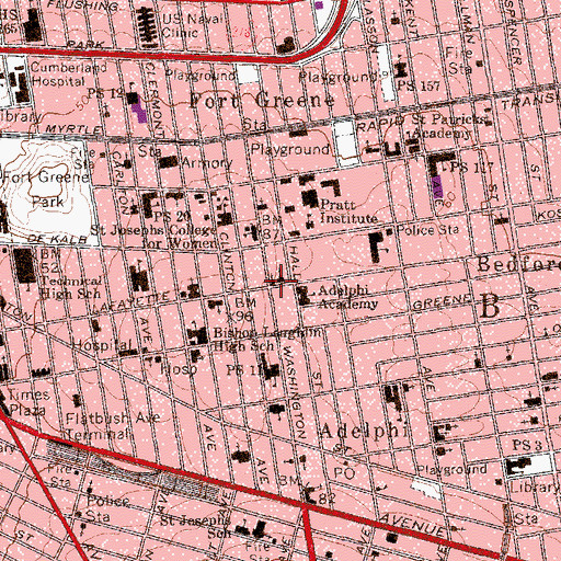Topographic Map of Orthodox Friends Meeting House (historical), NY