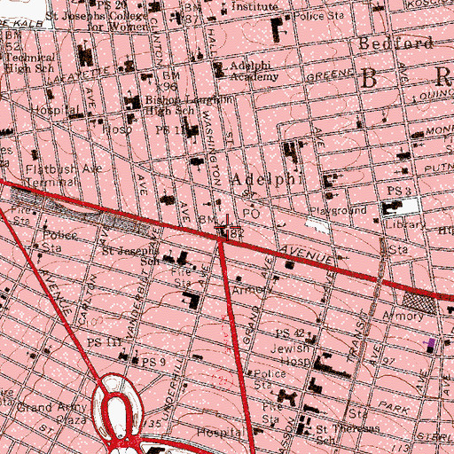 Topographic Map of College of the Immaculate Conception (historical), NY