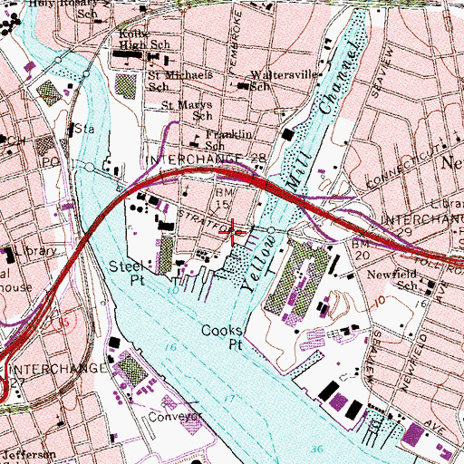 Topographic Map of Saint Charles School, CT