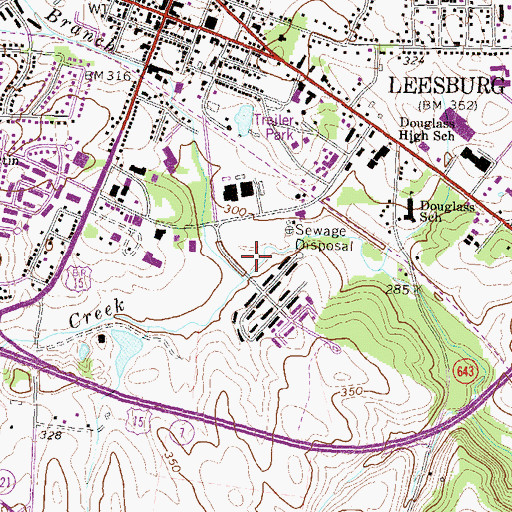 Topographic Map of Brandon Park, VA
