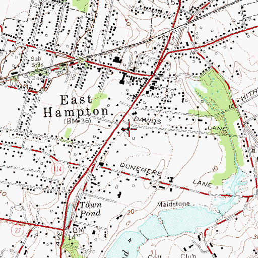 Topographic Map of First Presbyterian Church, NY