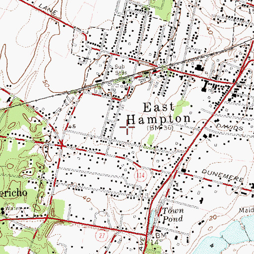 Topographic Map of John M Marshall Elementary School, NY