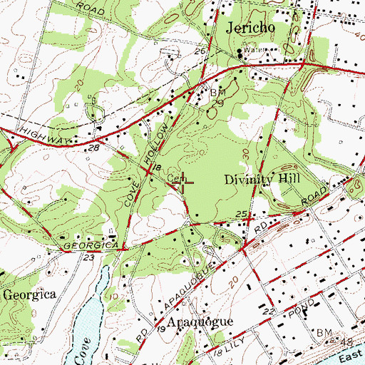 Topographic Map of Jericho Cemetery, NY