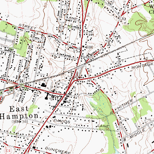 Topographic Map of Hook Windmill, NY