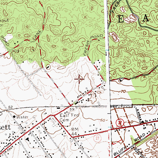 Topographic Map of South Fork Country Club, NY