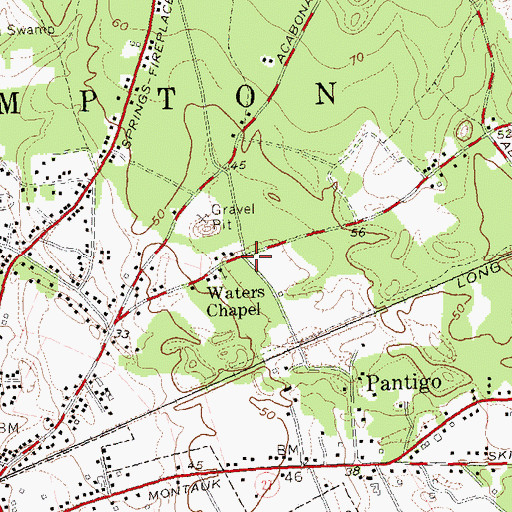Topographic Map of West Amagansett, NY