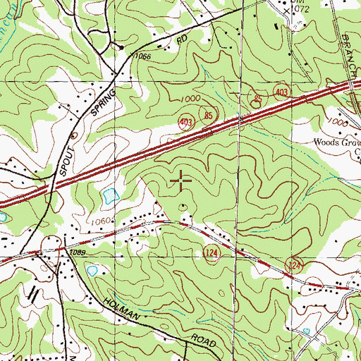 Topographic Map of Mill Creek High School, GA