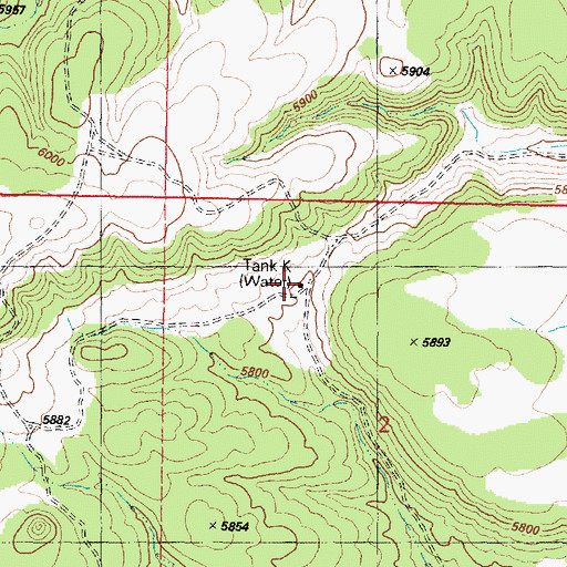 Topographic Map of Tank K, AZ