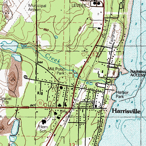 Topographic Map of Mill Pond Park, MI