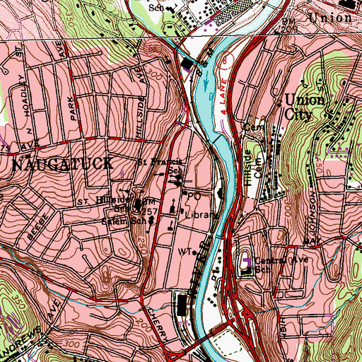 Topographic Map of Saint Francis School, CT