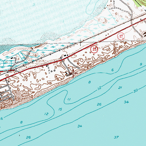Topographic Map of Napeague Coast Guard Station (historical), NY