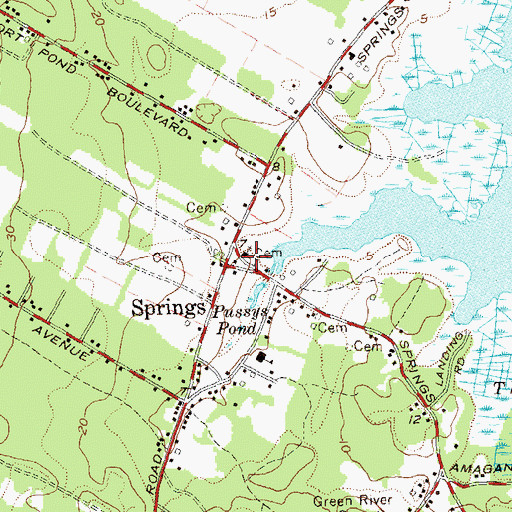 Topographic Map of Springs Community Presbyterian Church, NY