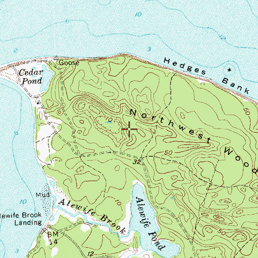 Topographic Map of Cedar Point County Park, NY