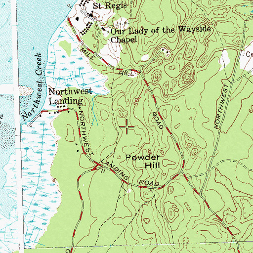 Topographic Map of Mill Hills Estates, NY