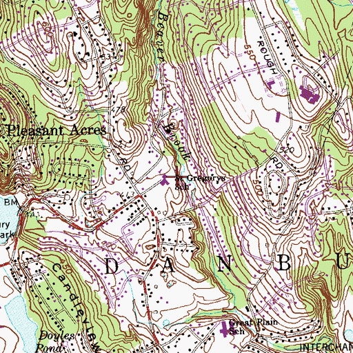 Topographic Map of Saint Gregorys School, CT