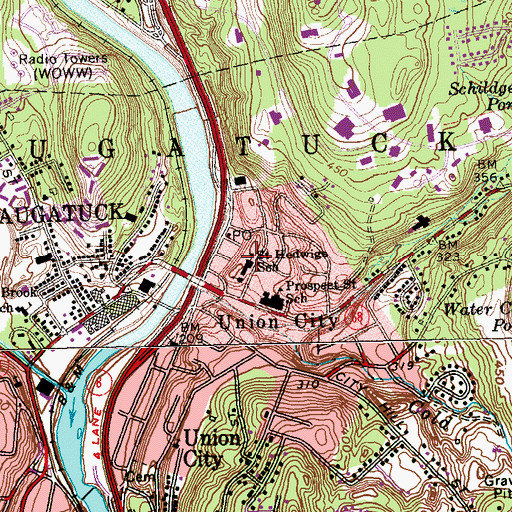 Topographic Map of Saint Hedwig School, CT