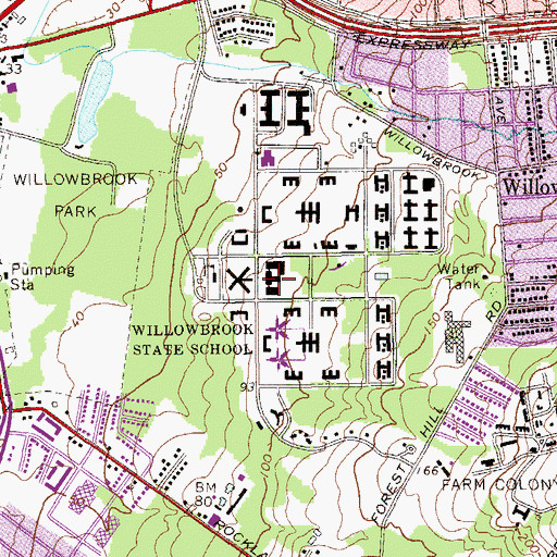 Topographic Map of Halloran General Hospital (historical), NY