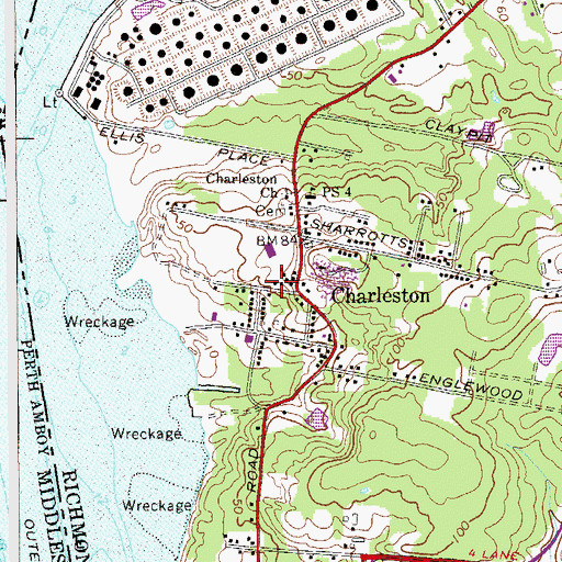 Topographic Map of Saint Peter's German Evangelical Lutheran Church (historical), NY