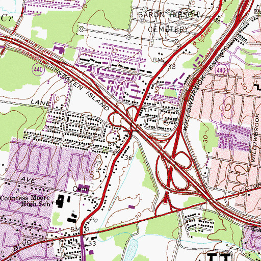 Topographic Map of Our Lady of Victory Church (historical), NY